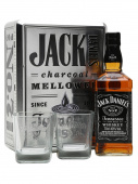 Виски Jack Daniel's, в подарочной металлической упаковке с 2-мя стаканами, 0.7 л